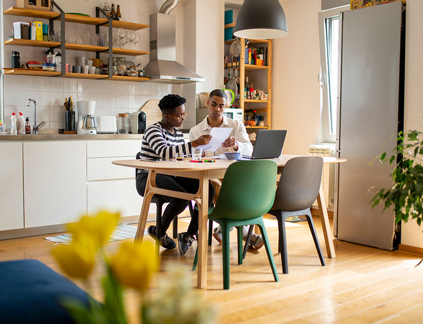 People reviewing documents