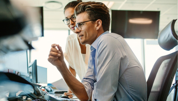 Man sitting at desk working