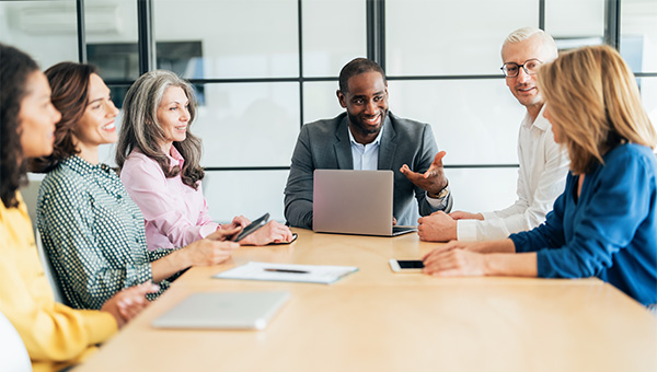 People meeting table