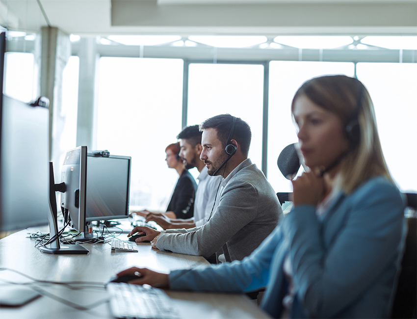 People working at computers
