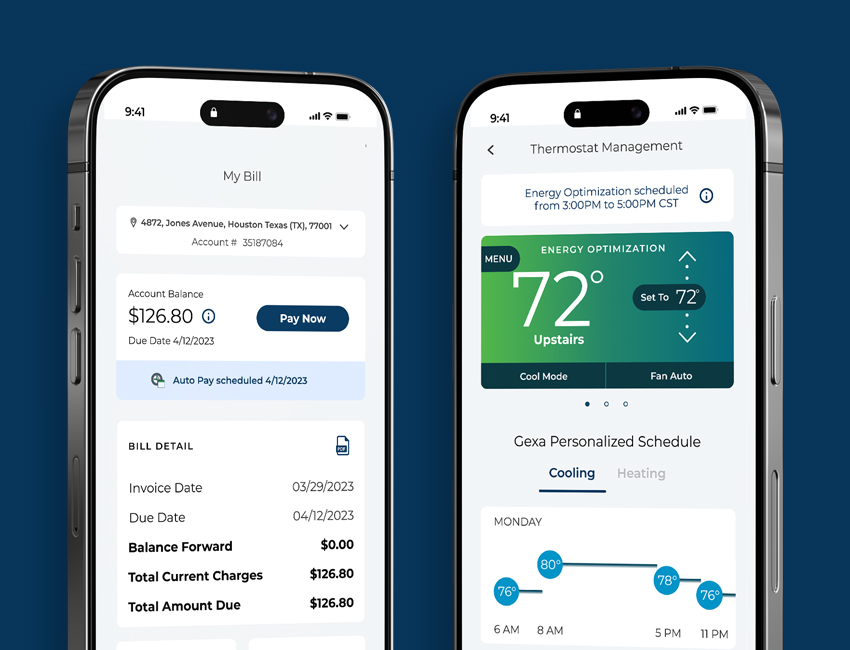 iPhone screens showing data