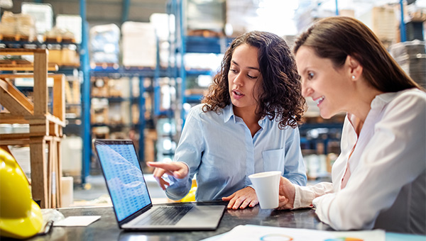 Ladies working computer