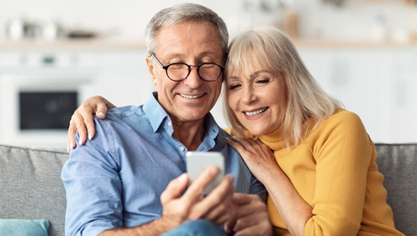 Older couple smiling