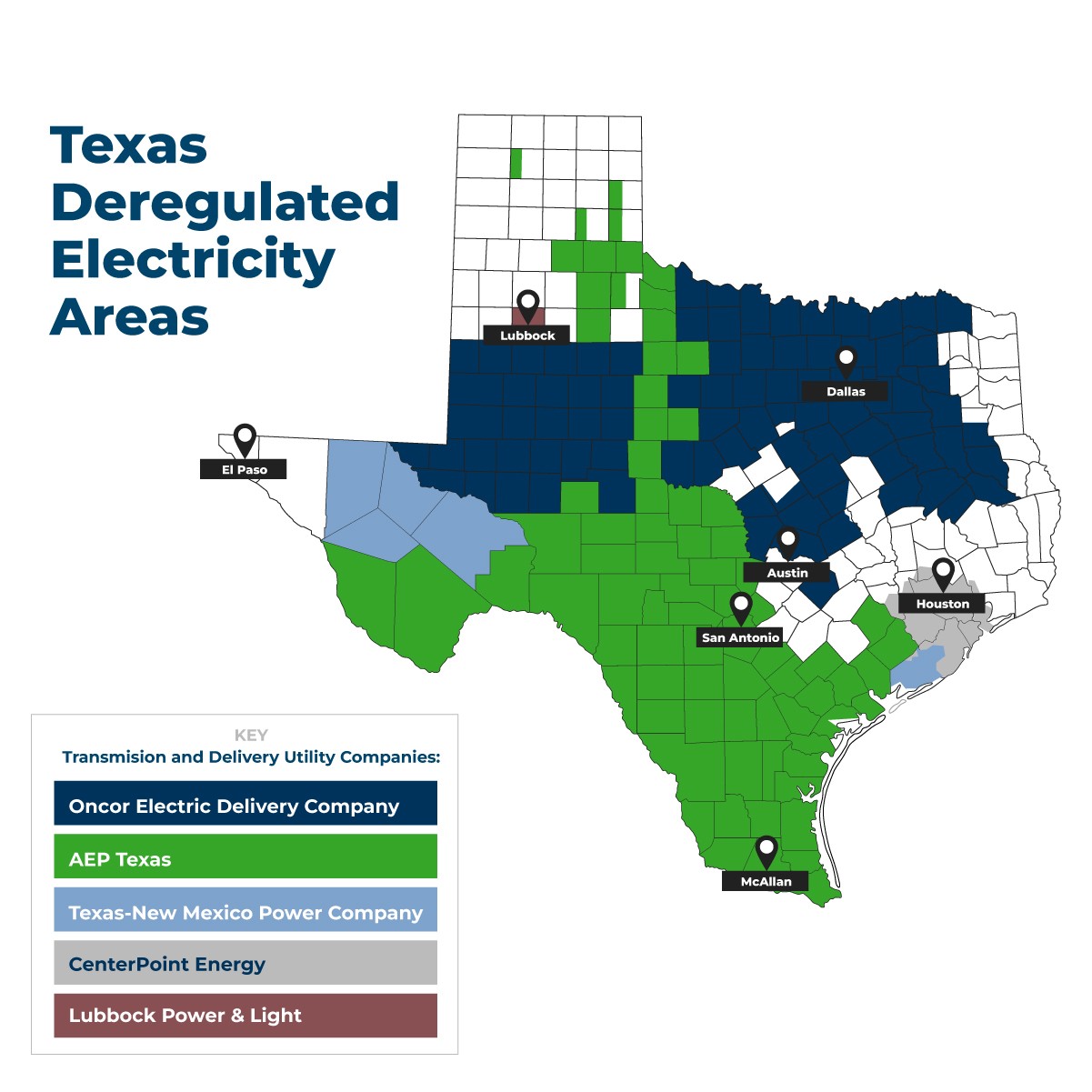 Texas deregulated electricity areas