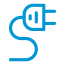 Blue electrical plug