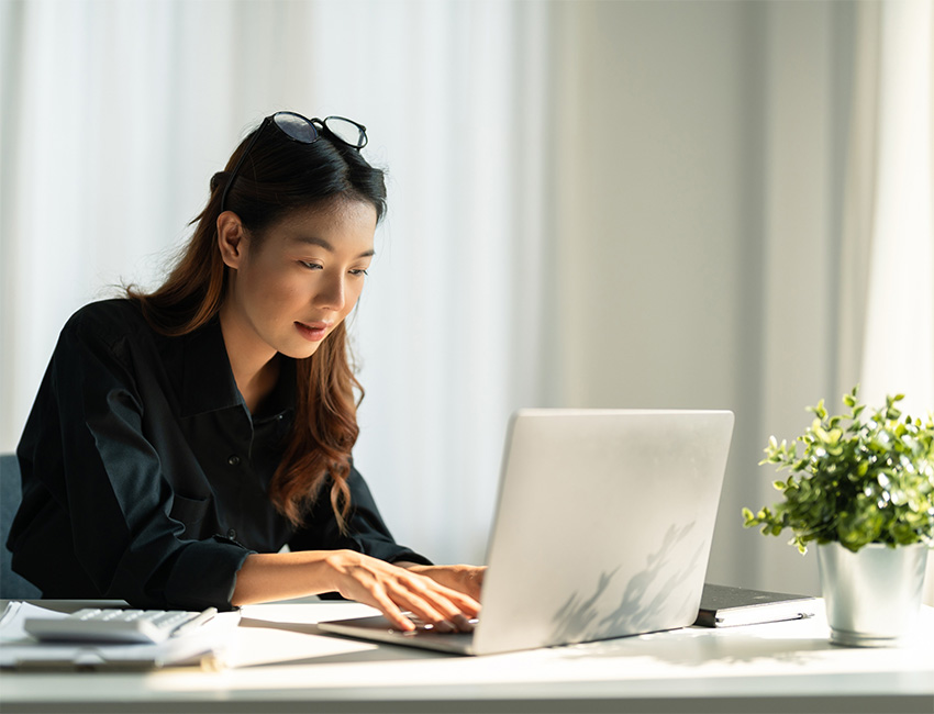 Lady working at counter