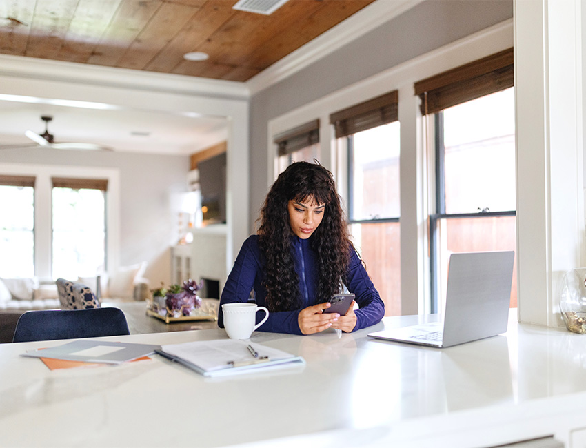 Lady working counter