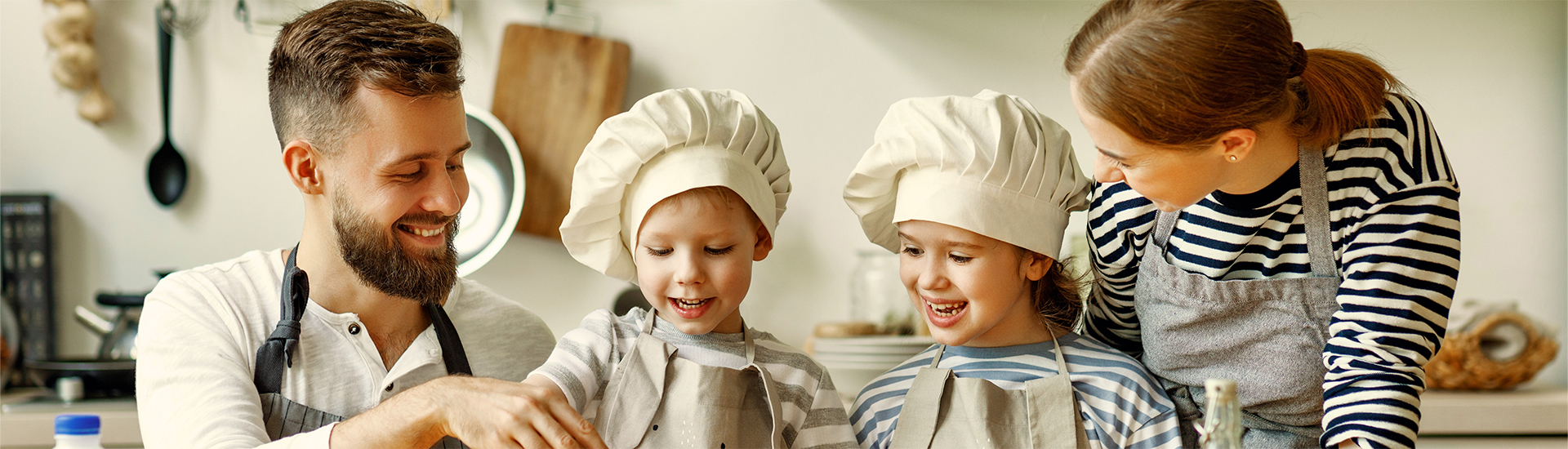 Family baking together