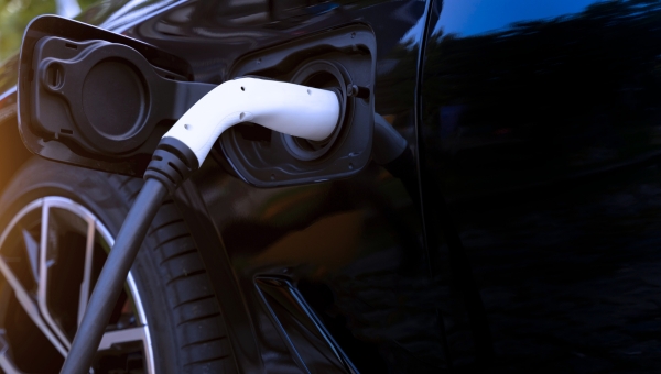 EV Charging Black Car