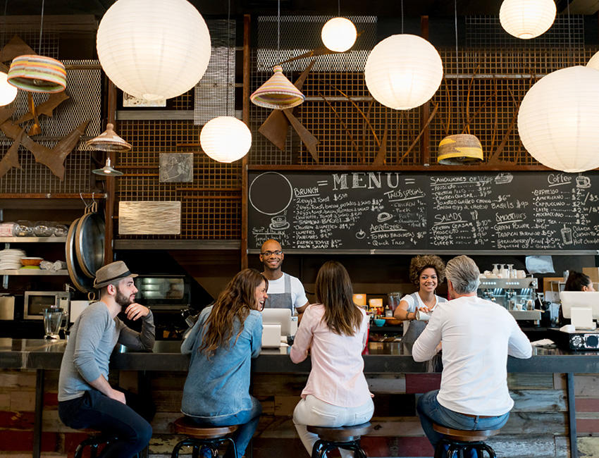 People bar socializing