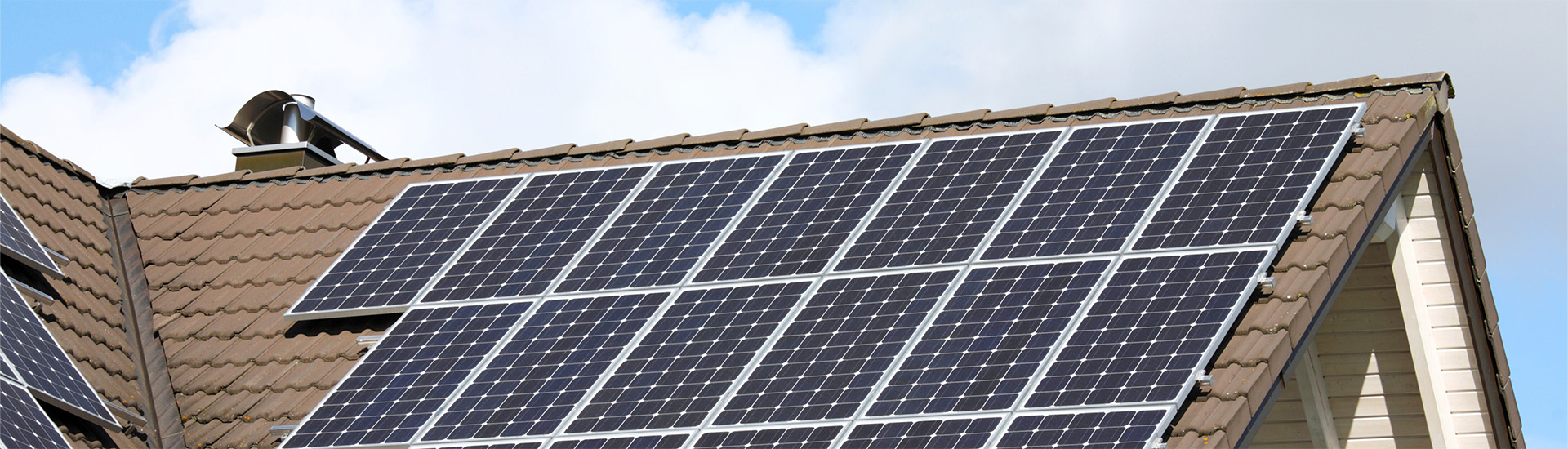 Rooftop solar panels on house