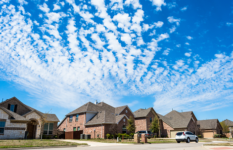 Texas Neighborhood Blue Sky