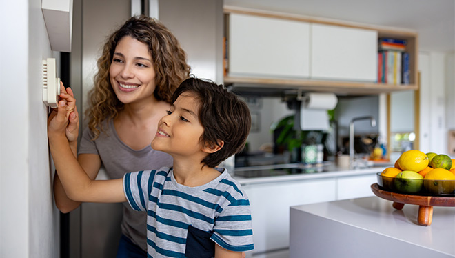 Mother son thermostat