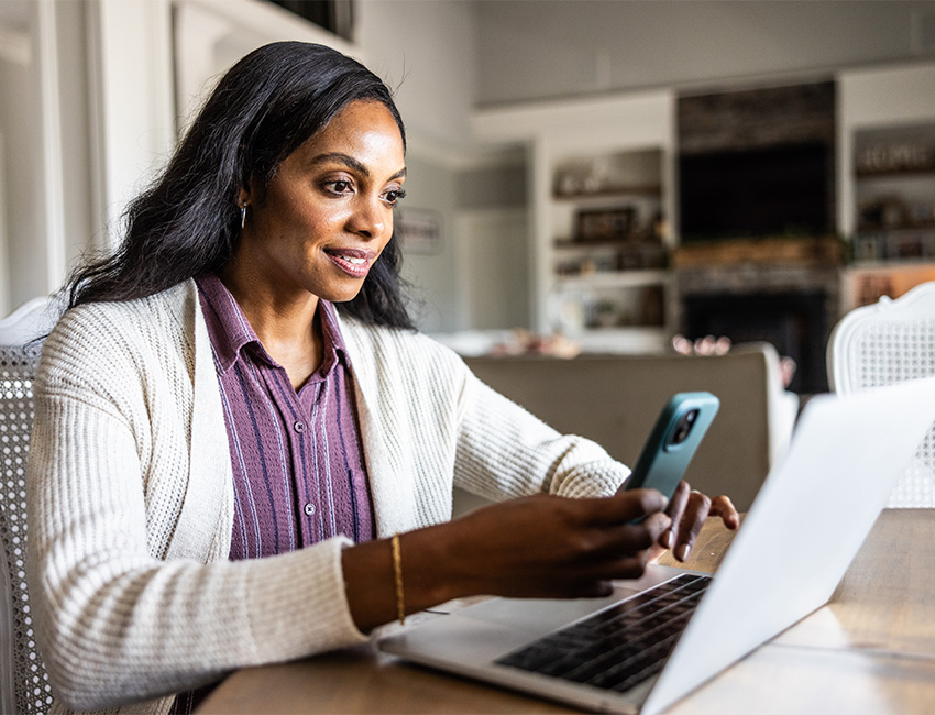 Lady on smart devices