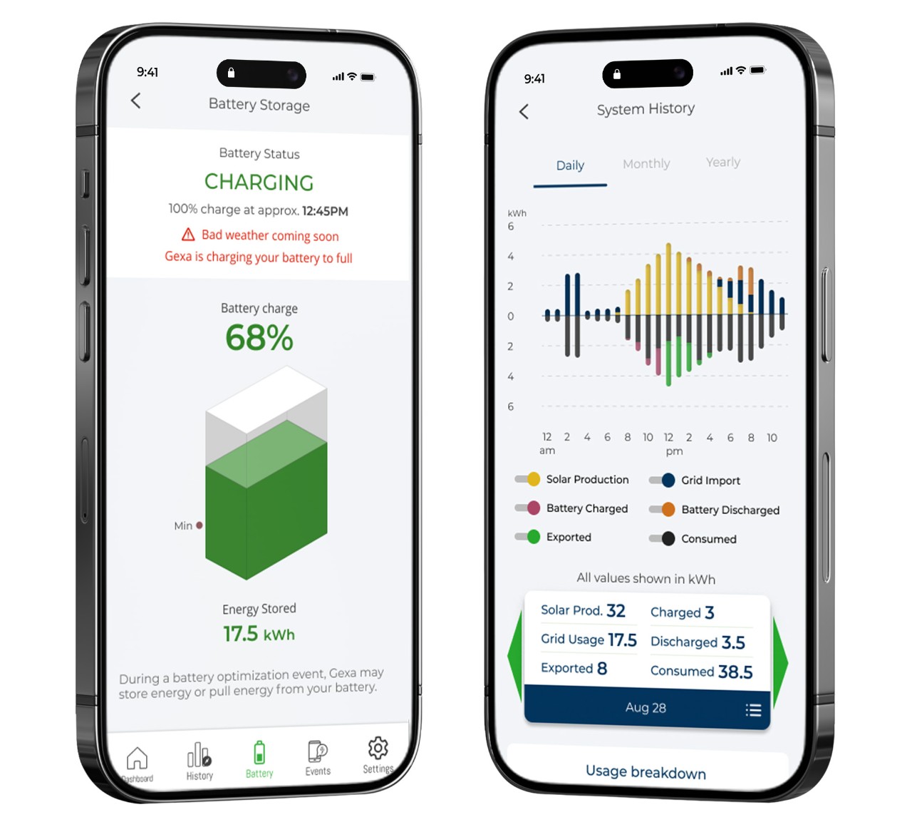 gexa-battery-mobile-app-ui