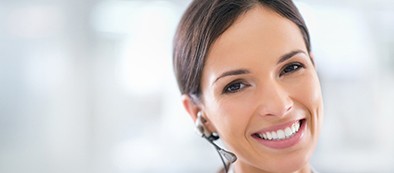 female support agent smiling