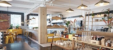 brightly lit store