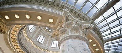 inside a brightly lit building 