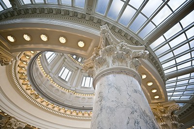inside a brightly lit building
