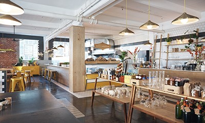 brightly lit store