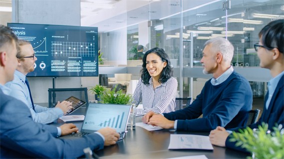 Team at desk