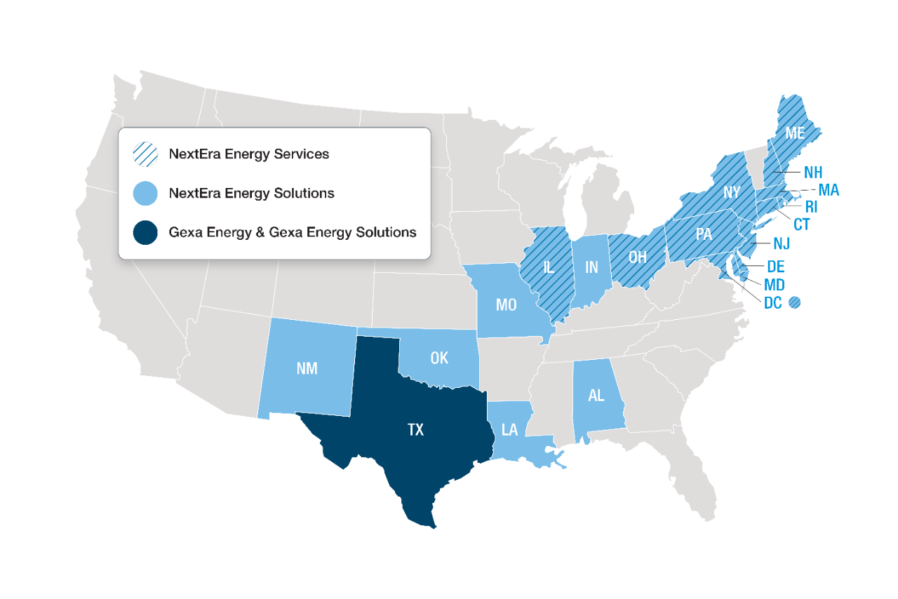 Gexa service areas map