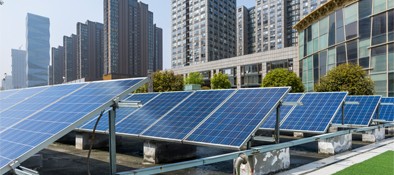 Solar array in city location