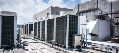 Commercial HVAC systems on roof