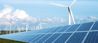 Wind turbine and solar panel together